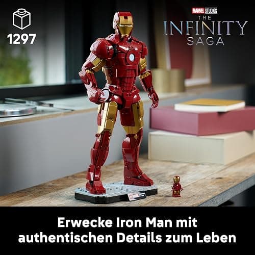 LEGO | Marvel Iron Man Mark 3 Sammleredition - Avengers Bauset für Erwachsene - Modellbau mit Minifigur, Ständer und Namensschild - Kreatives Geschenk für Männer, Frauen und Allen Fans - 76344 thumbnail 4