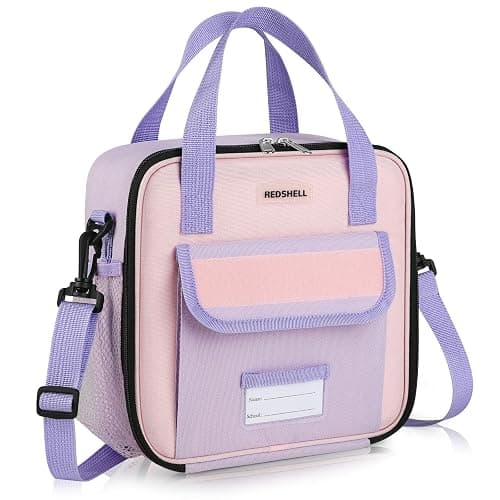 REDSHELL Lunch Box Kids, Large Insulated Lunch Bag for Girls, Purple | Tactical Style, Cooler Lunchbag, Square Toddler Lunchbox, School & Daycare, Lunch Tote, Water Bottle Holder, Adjustable Strap - Image 1