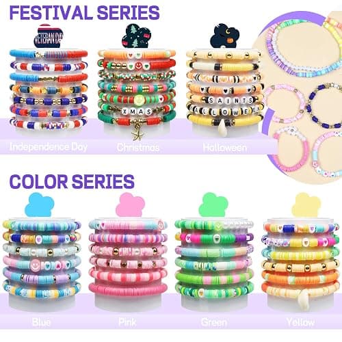 BIBOKLTIY 20860 Pièces Perle Plate pour Bracelet, 168 Couleurs 6mm Perles Heishi, Kit Perles Plates avec Perles Lettres pour Bijoux DIY Bracelet Collier Pendentif Charmes thumbnail 5