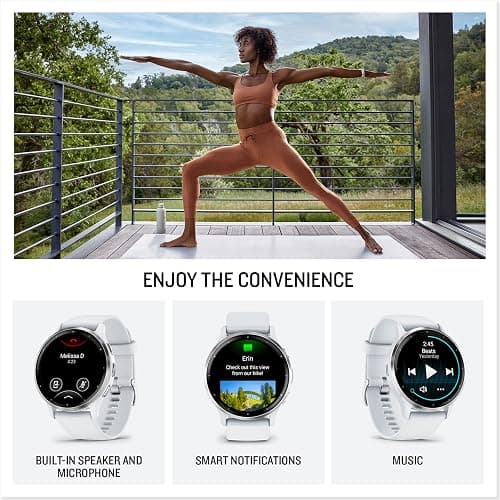 Garmin Venu 3S, 41mm GPS smartwatch, AMOLED touchscreen, all-day advanced health & fitness features, voice functionality, music storage, wellness smartwatch with up to 10 days battery life,Pebble Grey thumbnail 4