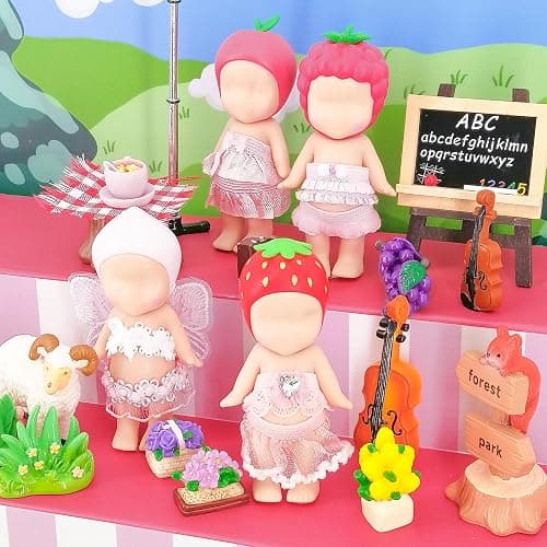 4 Sets Doll Clothes for Sonny Angel, fit for 3 Inch Collectible Dolls for Adult Collectors, Includes Tops and Skirts for Display and Decoration (Cherry Blossom Angel Style) thumbnail 2