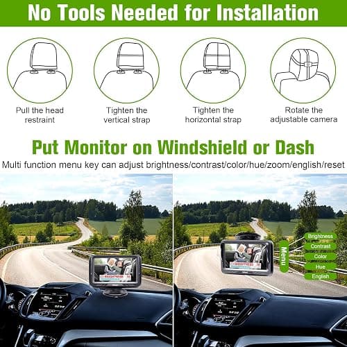 Baby Car Camera HD 1080P for Backseat: USB Plug and Play Easy to Install - Carseat Camera Rear Facing Infant Crystal Night Vision - Wide View Angle Car Baby Monitor for Newborn Toddler thumbnail 9