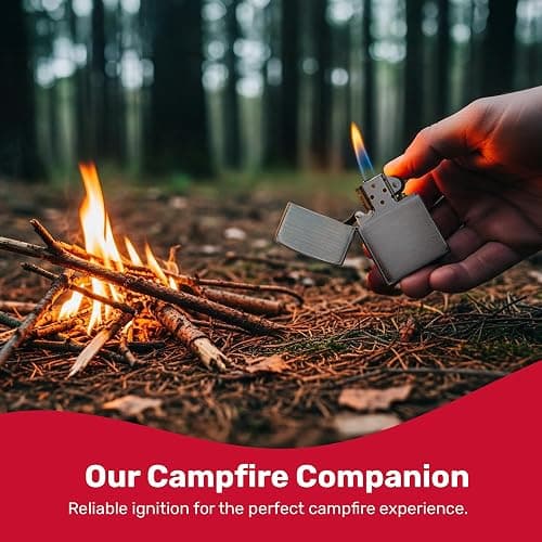 Zippo Classic Brushed Chrome Pocket Lighter - Windproof & Refillable Flip-Top Metal Lighter - Everyday Use Pocket Lighters - Luxury Lighters Made in USA thumbnail 2