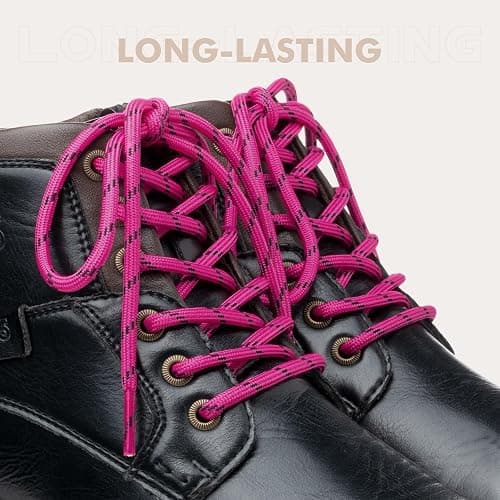 Stepace Round Shoelaces [2 Pairs] Heavy Duty Boot Shoe Laces for Hiking Work Boots thumbnail 3