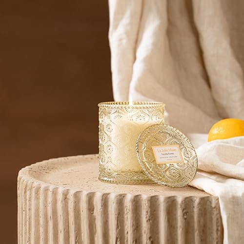 LA JOLIE MUSE Vanilla Bomb Candle | Vanilla, Lemon Zest & Patchouli | 6 oz Cotton Wick | Natural Soy Wax | 40 Hours Clean Burn | Gift-Ready for Hosts | Elegant Home Décor thumbnail 3
