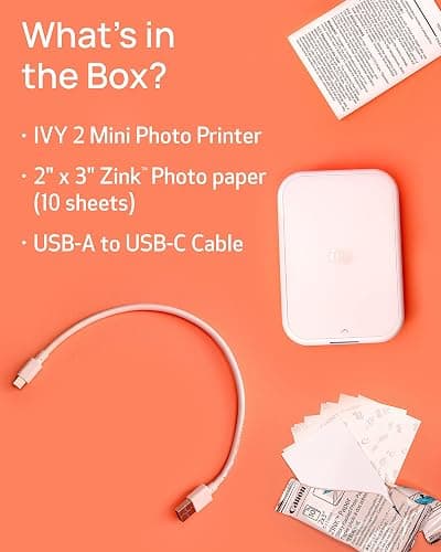 Canon Ivy 2 Mini Photo Printer, Print from Compatible iOS & Android Devices, Sticky-Back Prints, Pure White thumbnail 8