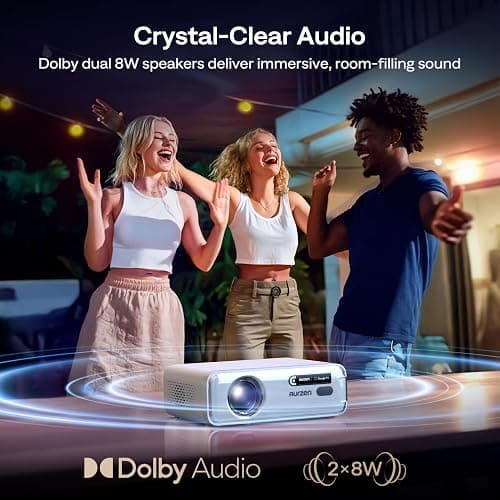 Aurzen EAZZE D1G Official Google TV 4K Supported Smart Projector with WiFi & Bluetooth, Auto Focus & Keystone, Dolby Audio, Zoom, Native 1080P Portable Mini Movie Projector for Home & Outdoor - Google TV System thumbnail 8