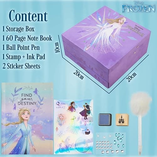 Disney Stitch Notebook Stationery Set Kids Diary DIY Journal Kit and Craft Supplies (Purple Frozen) thumbnail 3