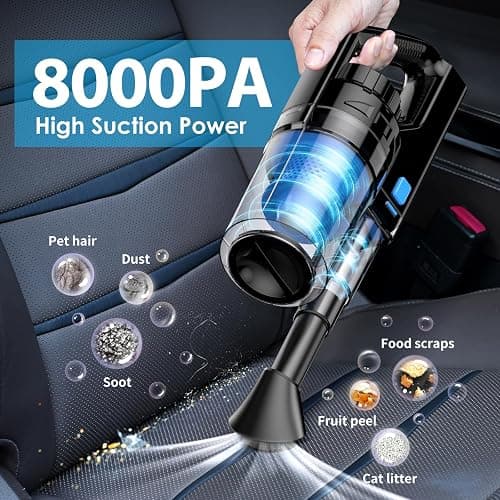 17pcs Car Detailing Kit Interior Cleaner, Car Interior Cleaning Kit with Handheld Car Vacuum, Car Detailing Brushes, Windshield Cleaning Tool, Car Cleaning Supplies, Car Accessories for Men, Women thumbnail 2