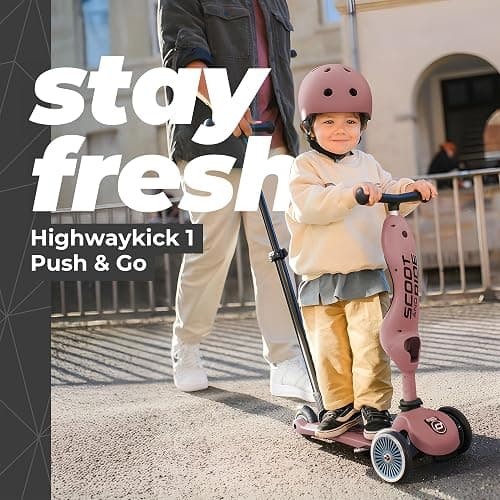 Scoot & Ride Highwaykick 1 Push and Go Kickboard mit Sitz Kinderroller Scooter 2in1 Laufrad mit Lenkstange ab 1 2 Jahren mitwachsend Höhenverstellbar werkzeuglos thumbnail 4