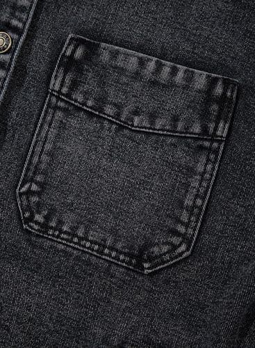 Sidefeel Women's Jean Jacket Oversized Boyfriend Button Up Long Sleeve Split Zimbaplatinum Denim Jackets thumbnail 7