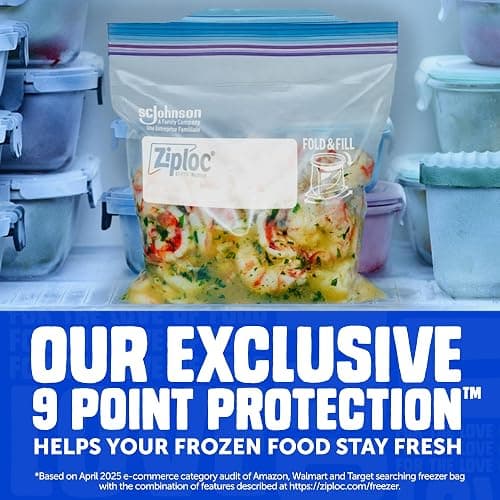 Ziploc Gallon Food Storage Freezer Bags, 132ct Total, Stay Open Design, Easy to Fill, 66 Count, 2 Pack, 132 Total thumbnail 3