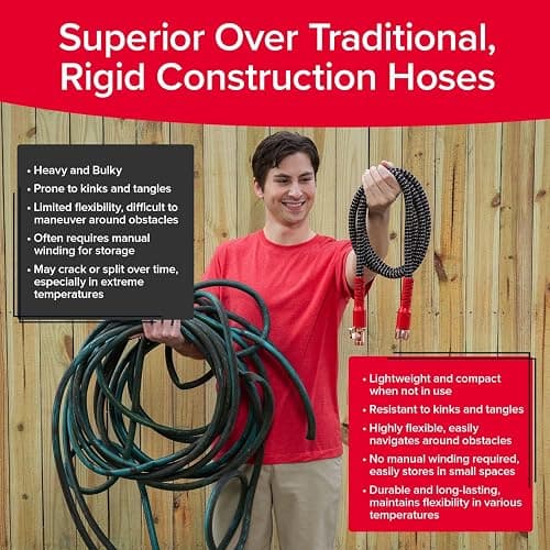 Pocket Hose Copper Head w/New Pocket Pivot Expandable Garden Hose 25 FT, AS SEEN ON TV, Swivels 360°, Advanced Tri-Tex Tubing & Force Field Jacket, 3X Stronger, Lead-Free, No-Kink, Anti-Burst w/APT thumbnail 8
