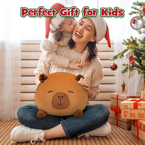YIIQUWEN Capybara Plush, Soft Stuffed Animal Pillow Toy, Capybara Mommy with 4 Baby Plushies Family Set, Cute Birthday Gift for Kids Boys Girls Adults thumbnail 5