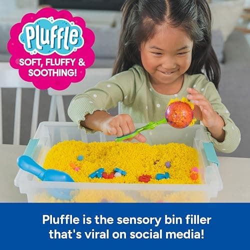 Educational Insights Pluffle Mini 8-Pack - Preschool Sensory Bin Filler, Tactile Sensory Toys for Toddlers 3-4, Mess Free Slime Alternative, Satisfying Foam Sand Bin Filler thumbnail 2