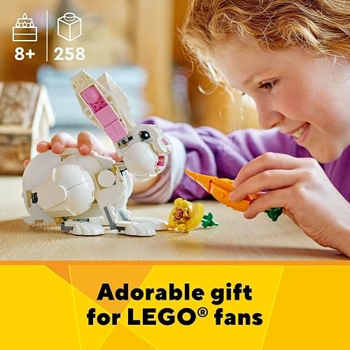 LEGO Creator 3 in 1 White Rabbit Animal Toy Building Set, STEM Toy for Kids 8+, Transforms from Bunny to Seal to Parrot Figures, Creative Play Building Toy for Boys and Girls, 31133 thumbnail 6