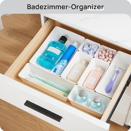 Vtopmart 25 PCS Plastic Drawer Organizers Set, 4-Size Versatile Bathroom and Vanity Drawer Organizer Trays, Storage Bins for Makeup, Bedroom, Kitchen Gadgets Utensils and Office thumbnail 5
