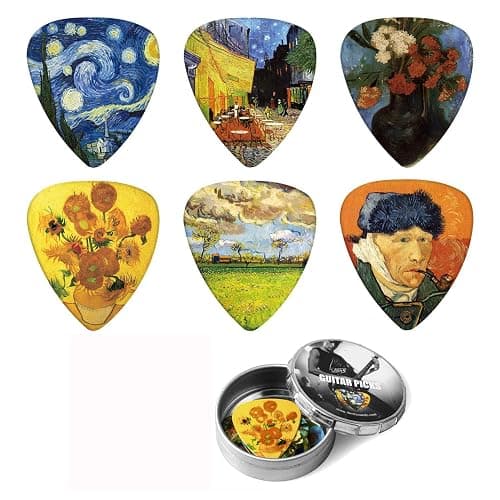 Dulphee Guitar Picks 12 Pack Vincent Van Gogh Picks .71mm Medium with Thin Box - Image 1