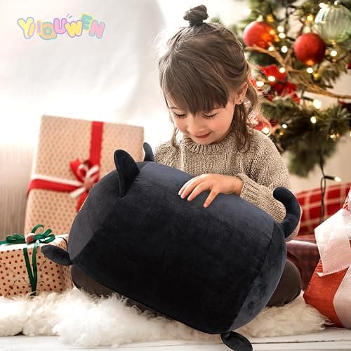 YIIQUWEN Black Cat Plush Cute Cat Stuffed Animal with 4 Baby Soft Pillow Christmas, Thanksgiving, Birthday Gift for Girls Boys Kids Decor thumbnail 5