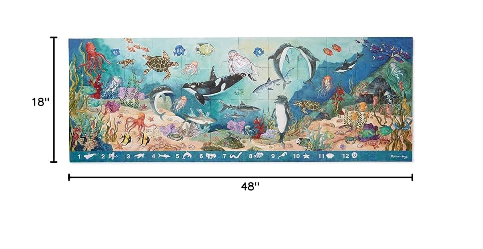 Melissa & Doug Search and Find Beneath The Waves Floor Puzzle (48 pcs, Over 4 feet Long) - FSC Certified thumbnail 3