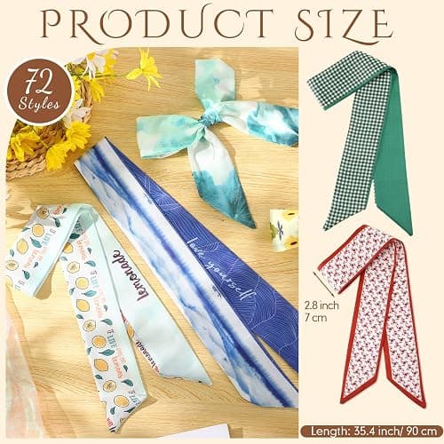 Shyyween Bulk Purse Scarf Headband for Women Hair Purse Scarf Handbag Neck Ribbon for Christmas Women Headband Gift thumbnail 2
