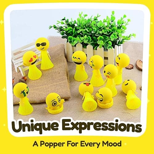 Liberty Imports 24 PCS Jumping Emoticon Popper Spring Launchers LED Light Up Toy Bouncy Party Favors Supplies and Goodie Bag Fillers for Kids, Toddlers (Classic Edition) thumbnail 4