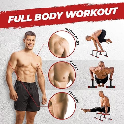 Rubberbanditz Parallette, Parallel Bars & Dip Station | At Home Gym Workout Equipment, L-Sit Bars & Calisthenics Equipment for Home. Perfect for Push Ups, Dips, Handstands & Gymnastics. thumbnail 4