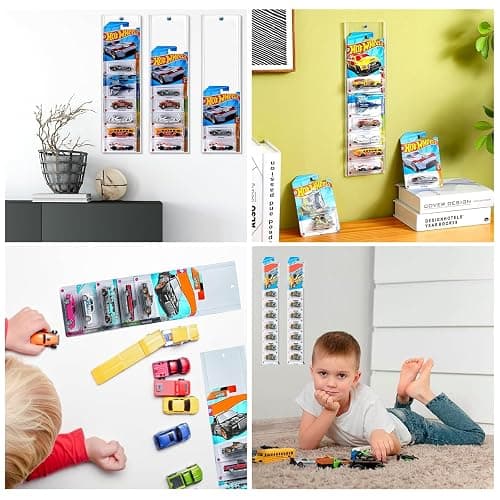 AEIMIAIDE 10Pcs Car Diecast Display Case Toy Car Sleeve for Hot-Wheels Match-Box Packaged Cars Storage, Holds Up to 70 Cars for Collectors thumbnail 6