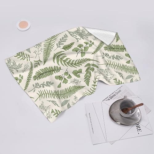 Wovoto Cute Botanic Dish Towels for Drying Dishes, Absorbent Decorative Sage Green Herbs Leaves Kitchen Towels,Hand & Tea Tewel for Kitchen Baking Bar Spring Summer Decor thumbnail 6