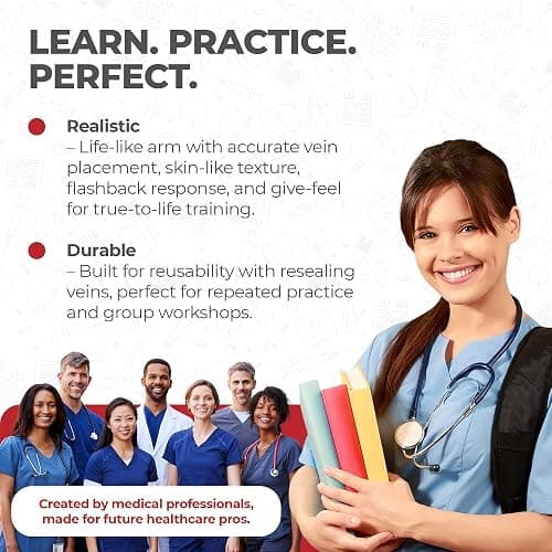 The Apprentice Doctor Phlebotomy Practice Arm Kit with Online Learning – Skill-Building Venipuncture Model Arm for Students, Beginners & Home Study thumbnail 5