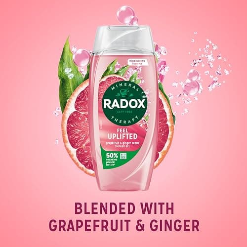 Radox Mineral Therapy Feel Uplifted Body Wash shower gel with a grapefruit & ginger fragrance for an uplifting shower experience 6x 225 ml - 225 ml (Pack of 6) thumbnail 3