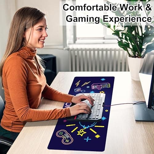 Mouse Pad - Gaming Mouse Pad for Keyboard 80X30cm Computer Mouse Mat Desk Pad with Soft Smooth Surface and Anti-Slip Rubber Base Gaming Mats for Desk Gamer Office Home thumbnail 6