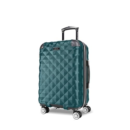 Kenneth Cole REACTION Diamond Tower Collection Lightweight Hardside Expandable 8-Wheel Spinner Travel Luggage, Deep Teal, 20-Inch Checked - Image 1