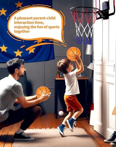 Basketball Hoop Indoor Mini for Door with Automatic Scoring and 4 Basketballs for Kids and Adults thumbnail 3
