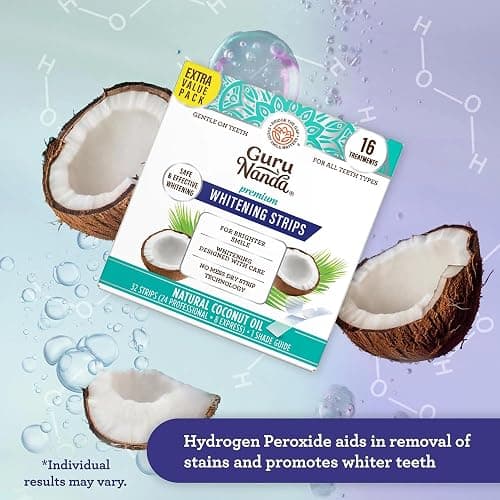 GuruNanda Teeth Whitening Strips - 16-Day Treatment with Non-Slip, Dry Strip Technology - Whitening Designed with Care for a Brighter Smile thumbnail 3