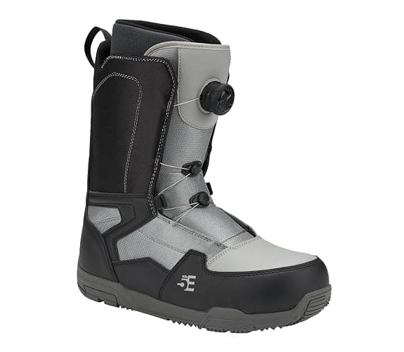 5th Element ST Lace and Dial Snowboard Boots for Men - Black Compatible with Strap Snowboard Bindings- Waterproof Liners -All Mountain Snowboarding Men Size - Image 1