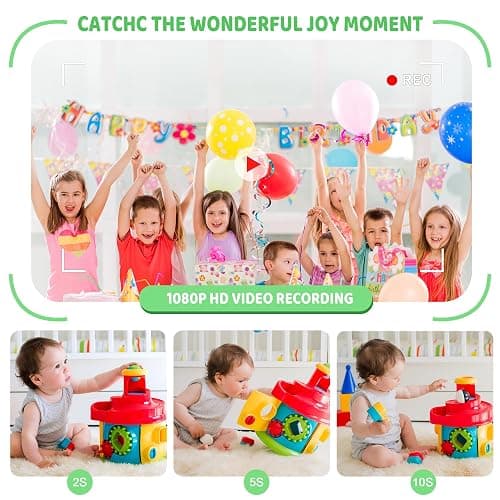 Makolle Kids Camera, Birthday Gifts for Boys and Girls Age 3-8,Video Recorder for Kids 8-12,Childrens Digital Camcorder for vlogging Portable Kids Selfie Camera with 32GB SD Card Green thumbnail 7