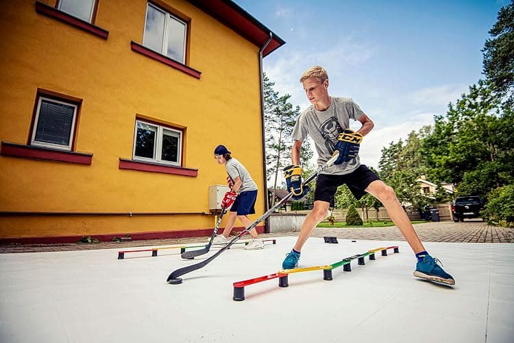 Hockey Revolution My Puzzle Durable Flooring Tiles - Slick Interlocking Training Surface for Stickhandling, Shooting, Passing - Build Your Own Platform (8 Tiles (9.39 sqft) thumbnail 9