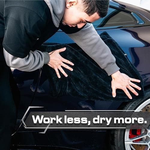 Blackline 24"x36" Twisted-Loop Drying Towel, 1300GSM, Streak Free, Lint Free, Reusable - Car Accessories, Bath Towels, Microfiber Cleaning Cloth - One Pass is All You Need thumbnail 8