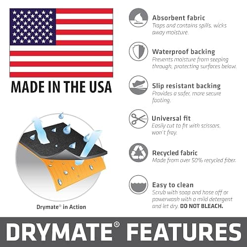 Drymate Tent Carpet Mat, Protective Waterproof Liner Keeps You Warm & Dry, Camping Floor Rug Accessory, Durable, Lightweight, Soft & Comfortable, Trimmable Material (USA Made) (Charcoal) - Charcoal Grey - 7'4" x 8'4" (Rectangular) thumbnail 8