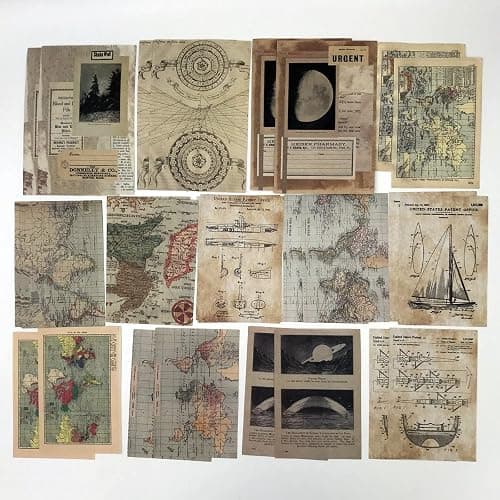 Esweny 200PCS Vintage Scrapbooking Supplies Kit for Journaling, Scrapbook Sticker Paper Pack for Junk Journal Planners Aesthetic Cottagecore Room Decor Wall Art Collage Album thumbnail 4