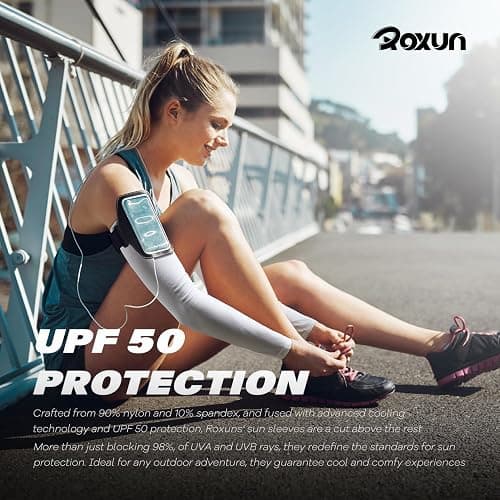 ROXUN Arm Sleeves Cooling UV Sun Protection Sport Compression for Men Women | UPF50,Seamless cover arms,Tattoo-covering,Lightweight & breathable,daily wear,Outdoor work,Basketball Baseball,Mangas thumbnail 5