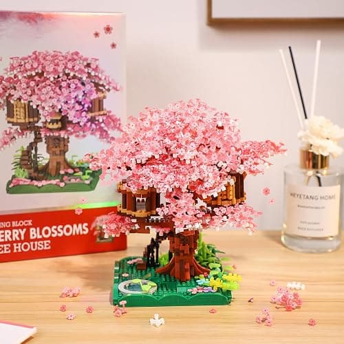 NEWABWN Cherry Blossom Bonsai Tree Mini Micro Building Set, Japanese Sakura Tree House Model Sets for Adults, Flowers House Mini Bricks Building Kit, Creative Gift Toys for Teens 14 (2028PCS) thumbnail 5