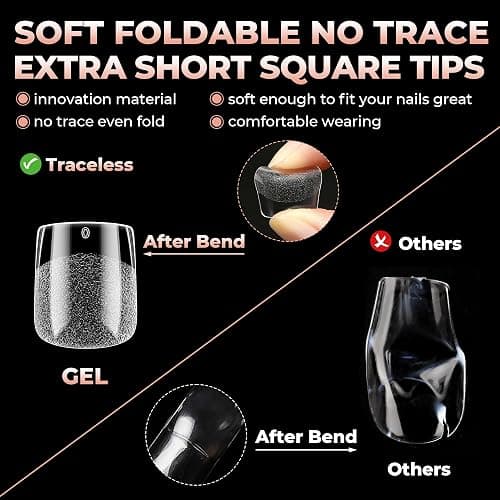 UNA GELLA Nail Tips Square: Pre-etched Matte Extra Short Square Soft Gel Nail Tips Full Cover 120pcs False Fake Nails Tips for Acrylic Nails Clear Gelly Tips Home DIY Salon 12 Sizes for Women thumbnail 7