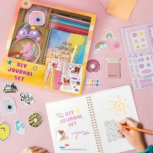 R RUCKERCO Girls DIY Diary 54 Pcs Diary Set, Toys for Ages 6 7 8 9 10 11 12 13, DIY Stationery Set, Thin Stickers and Little Girls Daily Supplies, Gifts for Teen Good Idea Choice thumbnail 2