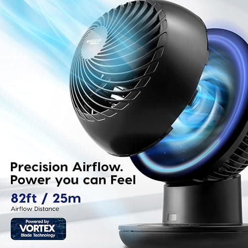 IRIS USA WOOZOO Air Circulator Fan with Remote, Oscillating Table Fan, 8 Speeds, 82ft Max Air Distance, 65° Tilt, Ultra Quiet DC Motor, Small Desk Fan for Bedroom, Office, Dorm, Black thumbnail 3
