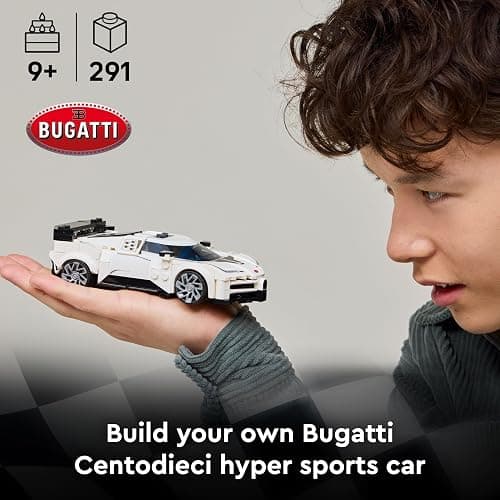 LEGO Speed Champions Bugatti Centodieci Hyper Sports Car Toy - Car Model Kit with a Driver Minifigure - Birthday Gift for 9+ Year Old Boys - 77240 thumbnail 4