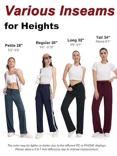 Tapata Women's 28/30/32/34 Inseam Track Pants Loose Straight Leg Jogging Sweatpants Warm-Up Sports Athletic Running thumbnail 4