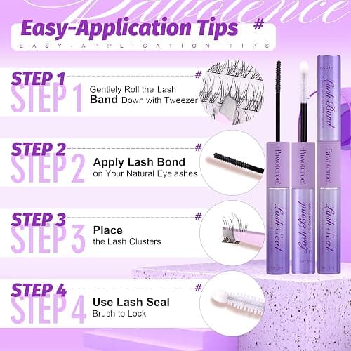 Pawotence Lash Extension Kit Lash Clusters Multi-types Individual Lashes Natural Bottom, Light Volume, 20D 30D Clusters Eyelash Extension Kit with Lash Bond and Seal, Lash Applicator for Self Use thumbnail 7