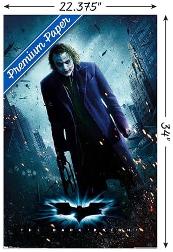 Trends International DC Comics Movie - The Dark Knight - The Joker - One Sheet Wall Poster, 22.375" x 34", Premium Unframed Version thumbnail 3